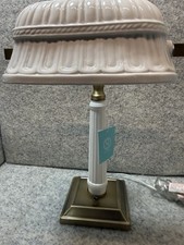 martha stewart White Porcelain / Brass Desk Lamp New 16.5 H picture