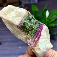 310G Rare Transparent Purple Green Cubic Fluorite Mineral Crystal Sample picture