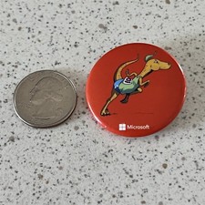 Microsoft Dinosaur PC Game ? Vintage Pinback Button #47941 picture