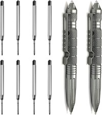 2 Pack Tungsten Steel Military Tactical Pen Set, Multifunctional EDC Self Defens picture