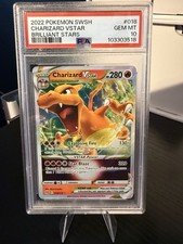 Pokémon TCG 2022 Graded Charizard V star Brilliant Stars 018/172 PSA 10 picture