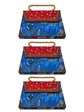 Lot of 3 Vintage 2000s Punch Studio Paisley Notecards Purse Boxes Gold Chain NOS picture