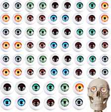 64 Pcs Halloween Eye Balls 22 Mm 0.87 Inch Realistic Fake Eyes Doll Horror Plast picture