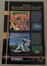 Tengen 1987 print ad retro 1980s promo art video game Gauntlet + RBI Baseball picture