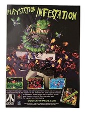 Centipede Infestation Playstation PS1 Original Atari Print Ad - 7.5