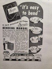 Vintage Print Ad 1952 O'Neil-Irwin Di-Acro Precision Metal Bending Machines picture