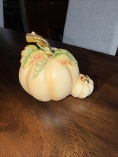 Lenox Halloween Pumpkin Porcelain Double Pumpkin Gold Stem Figurine 4 Inch picture