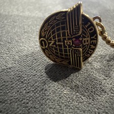Vintage Boeing 10 Year Service Pin 1/10 10K Gold Filled Ruby Tie Tack picture