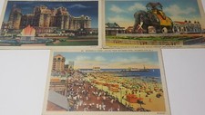 Vintage Atlantic City Beach Postcards Boardwalk Traymore Elephant Lot Of 3  P102 picture