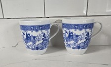 Calamityware Things Could Be Worse Mug Set 2 Don Moyer Blue Willow Monsters... picture