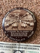 Antique Advertising Mirror Central Cafe Ciudad Juarez Mexico El Paso Texas TX picture