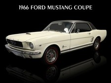 1966 Ford Mustang Coupe in Cream over Black  NEW Metal Sign: 12x16
