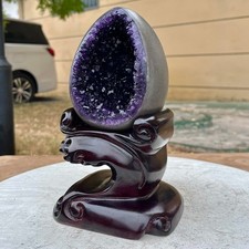 2.66LB  A+ Natural Rare Uruguayan amethyst dragon egg cave decoration picture