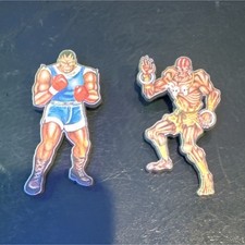 Vintage 1993 Capcom Street Fighter II Plastic Pin Lot - Dhalsim & Balrog Retro picture
