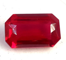 17.20 Ct Natural Mozambique Flawless Red Ruby Emerald Cut Loose Gemstone 6GHH picture