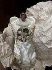 Enesco Miss Martha's Collection Angel Figurine Floral Boxed Signed 9