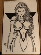 Spider-Woman, 11x17 original comic art drawing by Jeff Whiting picture