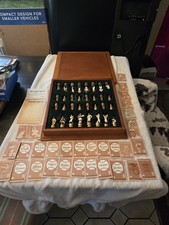 Danbury Mint MLB Chess Set All 32 Pewter Painted Pieces& 32 Player / Team Cards picture