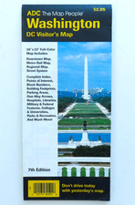 ADC Washington DC Visitors Map Vintage 1999 90s 7th Edition Travel Street Rail picture