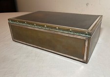 LARGE antique Heintz art metal bronze sterling silver cigar humidor box 4089 picture