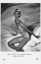 Josephine Baker Entertainer Jean Gabriel Domergue, 6465 RPPC Postcard Copy picture