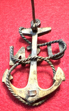Rare Pre-1920 US Navy USN Anchor Visor Cap Badge Pin WWI Era Original-SEE STORE picture