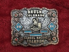 Barrel Racing Rodeo Champion☆2024☆X~TREME☆TROPHY BUCKLE☆BRUSH COLORADO☆52 picture