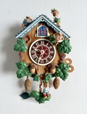 1990 Enesco Small World Of Music Hickory Dickory Dock Mice Cuckoo Clock, READ picture