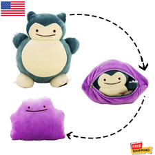 20cm Pokémon Reversible Plush Pillow Ditto Snorlax Anime Doll Kids Gift Cushion picture