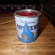  Vintage Delicious Oysters Brand 1 Gallon Tin Can Clean with lid picture