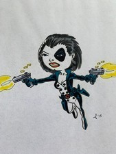 DOMINO - 2015 - ink & color marker/pencil - Marvel MCU Mutant X-Force Deadpool 2 picture