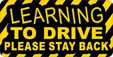 StickerTalk Learning To Drive Please Stay Back Sticker, 10 inches x 5 inches picture