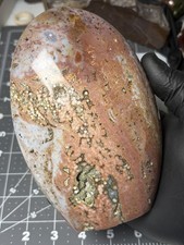 Stunning Ocean Jasper Free Form Colorful Pink Orbs Druzy 2.9lbs picture