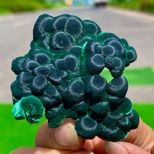 52G Natural glossy malachite cat eye transparent cluster rough mineral Sample picture