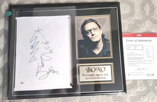 BONO U2 Signed Hand Drawn Custom Christmas Tree Sketch Autograph PSA/DNA COA picture
