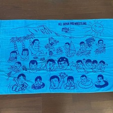 All Japan Pro Wrestling Legend Towel, Showa Era, Blue, 82x141cm, Unused picture