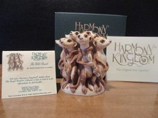 Harmony Kingdom The Wild Bunch Meerkats Standing Guard UK Made RARE COLOR VAR picture