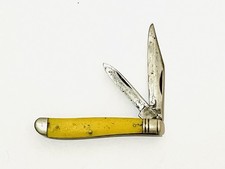 Vintage Camillus #22 Yellow 2 Blade Pocketknife New York USA picture