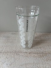 Starbucks 2017 Clear Frosted Glass Cable Knit 20 oz Cold Tumbler Cup ONLY picture