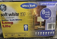 GE 100 Watt Soft White Light Bulbs (8 Bulbs Total) In Original Boxes vintage ￼ picture