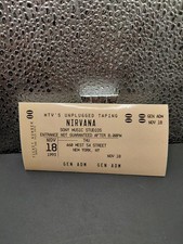 NIRVANA MTV UNPLUGGED Concert Ticket VINYL Decal/Sticker 11/18/1993 4x2” picture