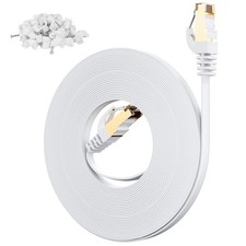 Adoreen Cat 7 Flat Outdoor Ethernet Cable 200 Ft-White, High-Speed Shielded I... picture