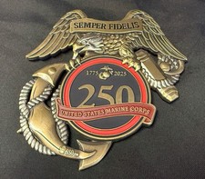 MARINE 250 ANNIVERSARY DEVIL DOGS THE FEW THE PROUD ANTIQUE GOLD picture