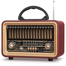 PRUNUS Retro Vintage Radio with Bluetooth, Radios Portable AM FM picture