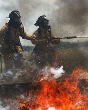 AIR FORCE FIREFIGHTER SIMULATION EXERCISE 11x14 GLOSSY PHOTO PRINT picture