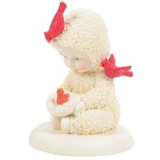 ❦ New DEPT 56 SNOWBABIES Figurine HATCHED IN TIME FOR CHRISTMAS Cardinal Birds picture