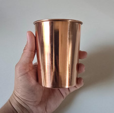 2PCS Pure Copper Drinking Cups 250ml Tumblers Plain Ayurvedic Health Cups USANew picture