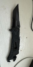 MTech USA Shadow Ops Folding Pocketknife SS Combo Blade Wood Handle picture
