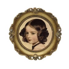 SIKOO 3x3 Vintage Round Picture Frames Antique Small Ornate Bronze Gold Picture picture