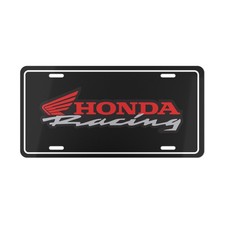 Honda Racing Vanity License Plate Car Tag – Aluminum Metal (Black Background) picture